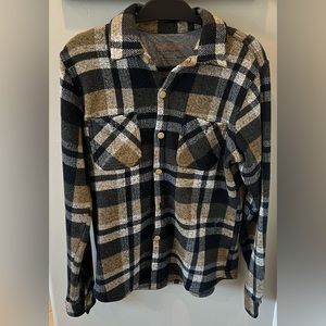 Original Weatherproof Vintage size small dark blue and brown flannel.
